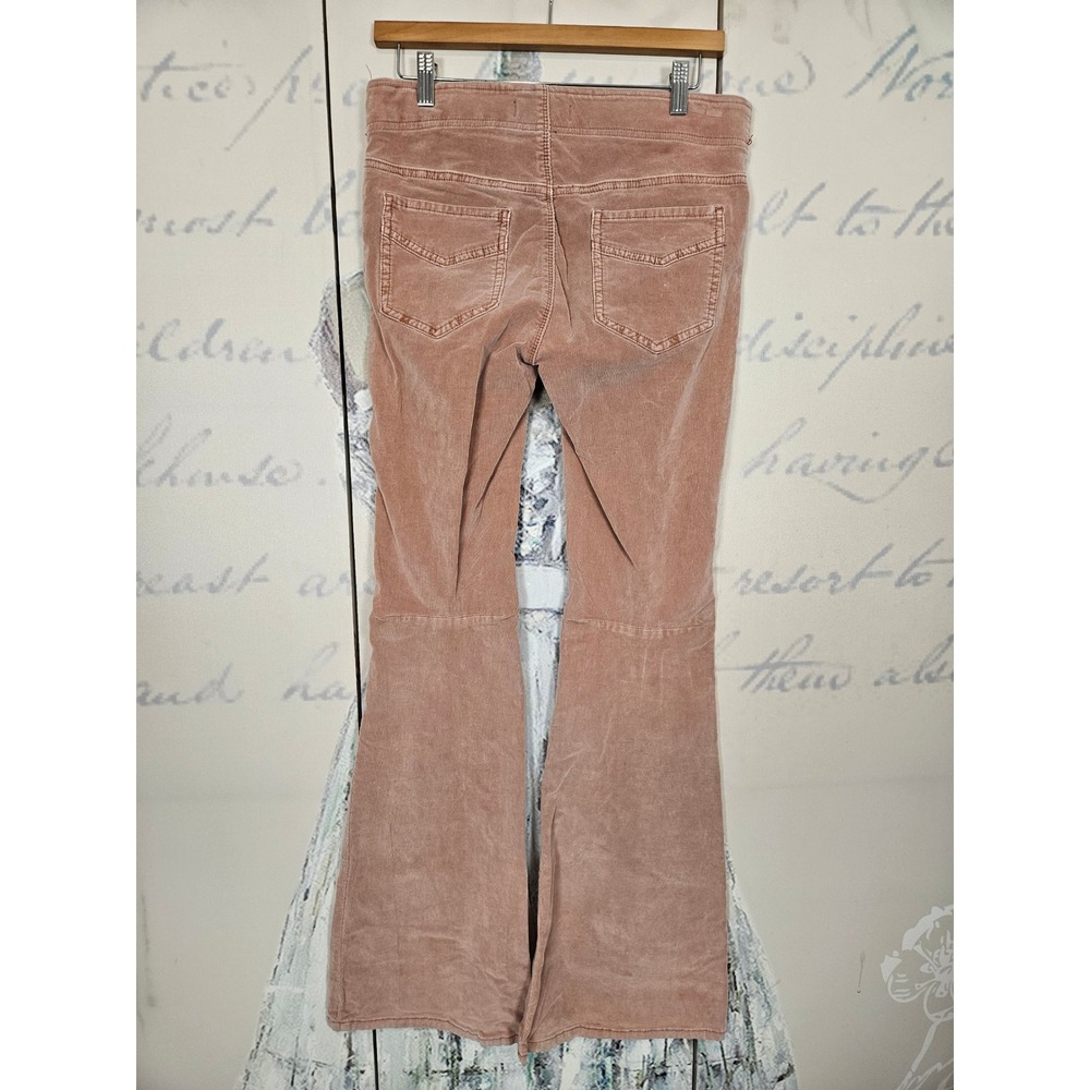 Free People Dusty Rose Corduroy Pull On Flare Pants High Rise Mauve 29 OB475769 - Picture 2 of 9